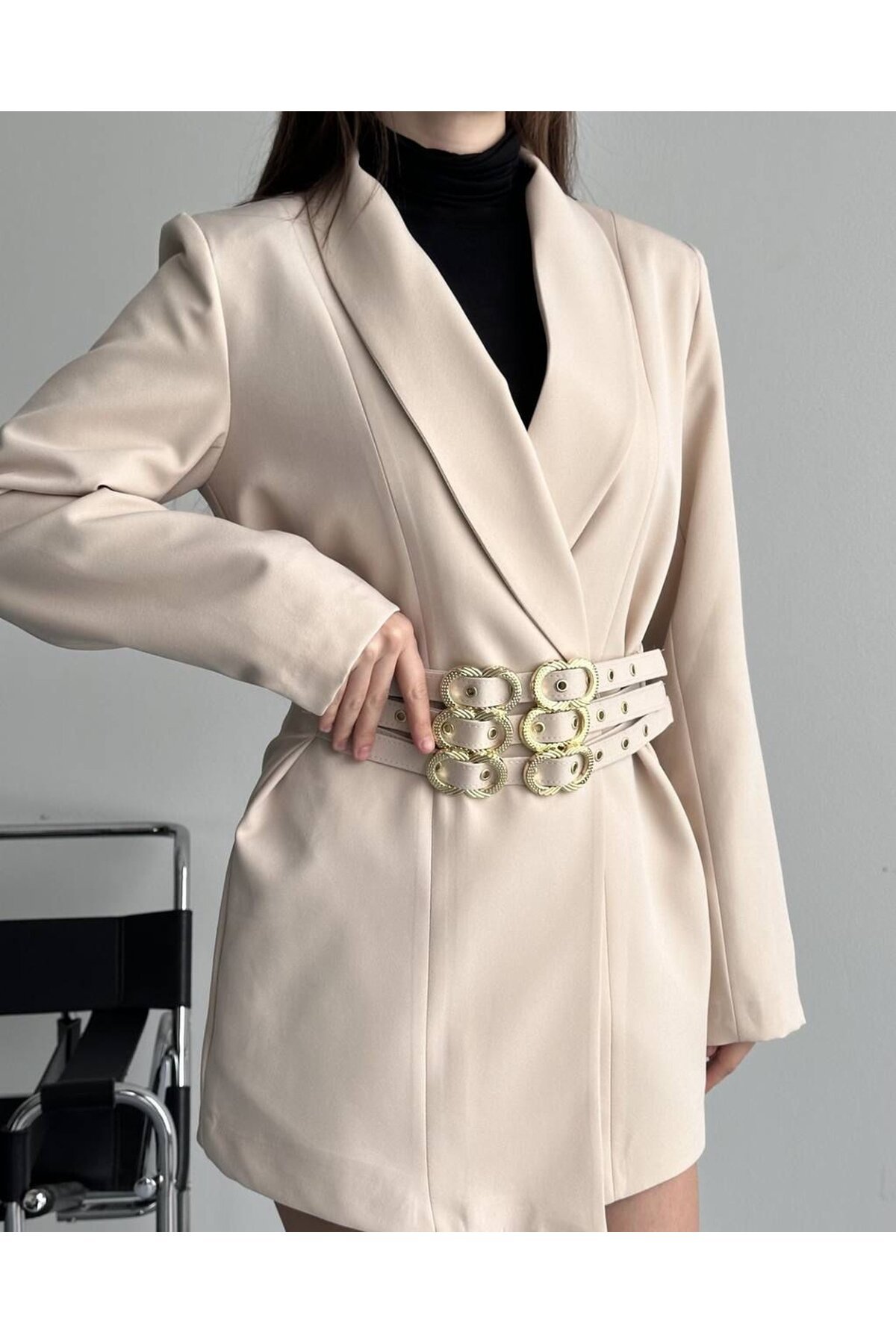 3 KEMERLİ TASARIM CEKET