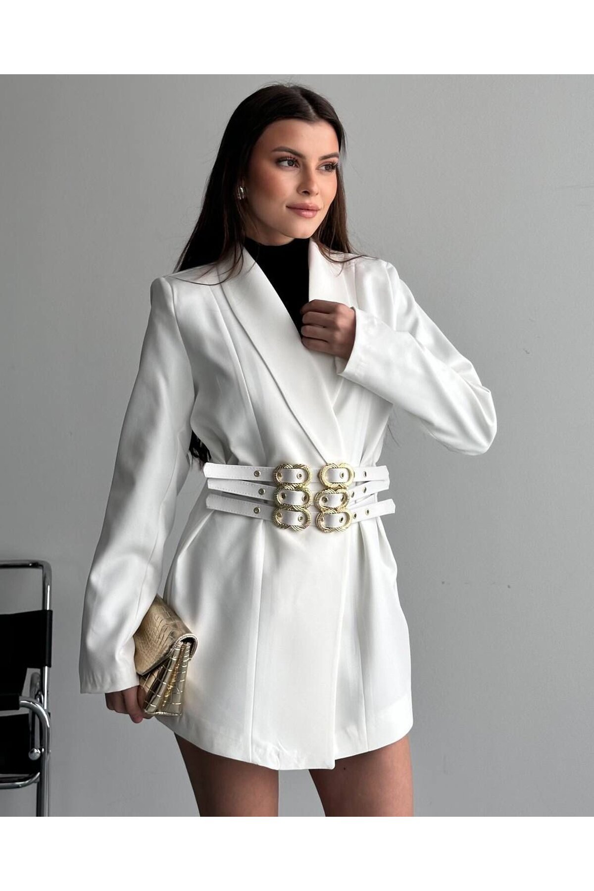 3 KEMERLİ TASARIM CEKET