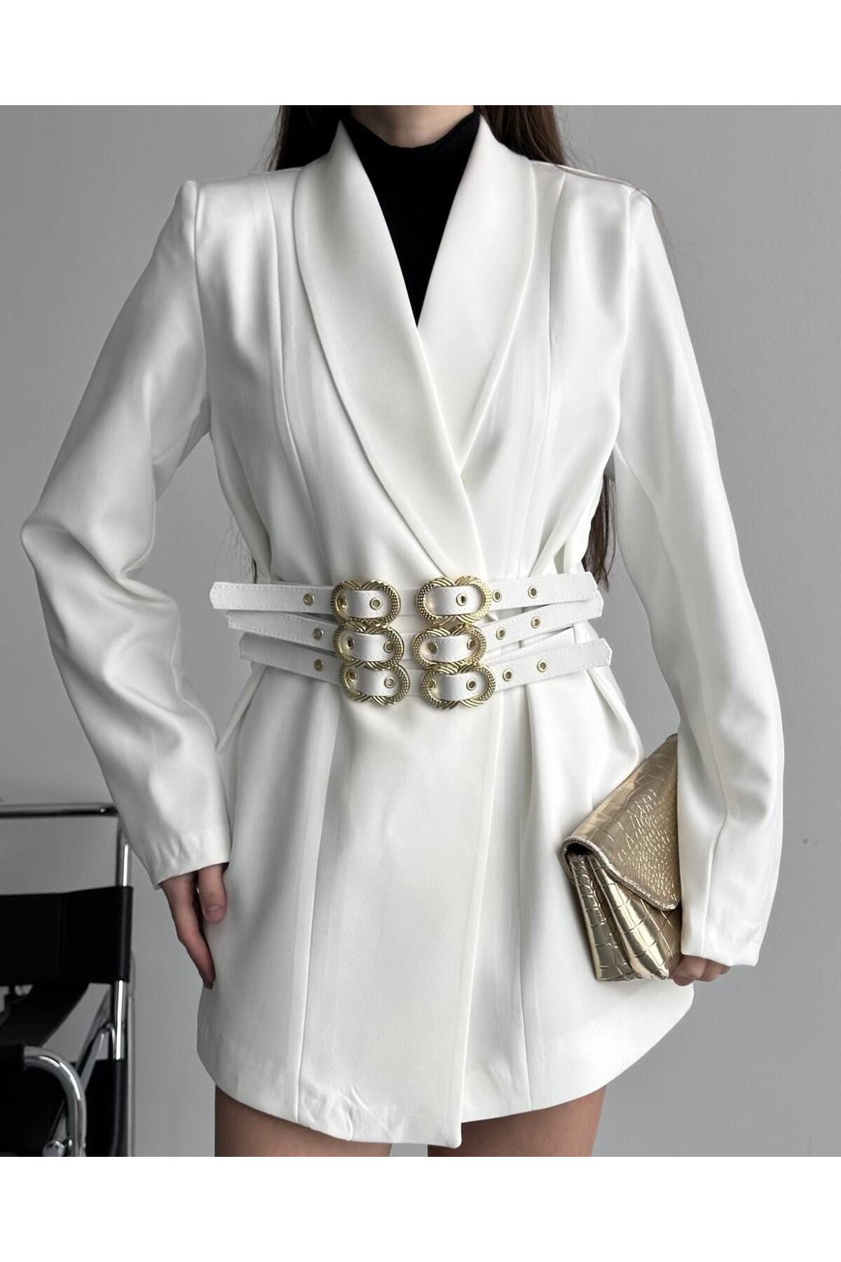 3 KEMERLİ TASARIM CEKET