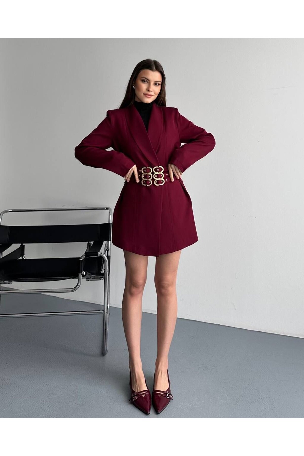 3 KEMERLİ TASARIM CEKET