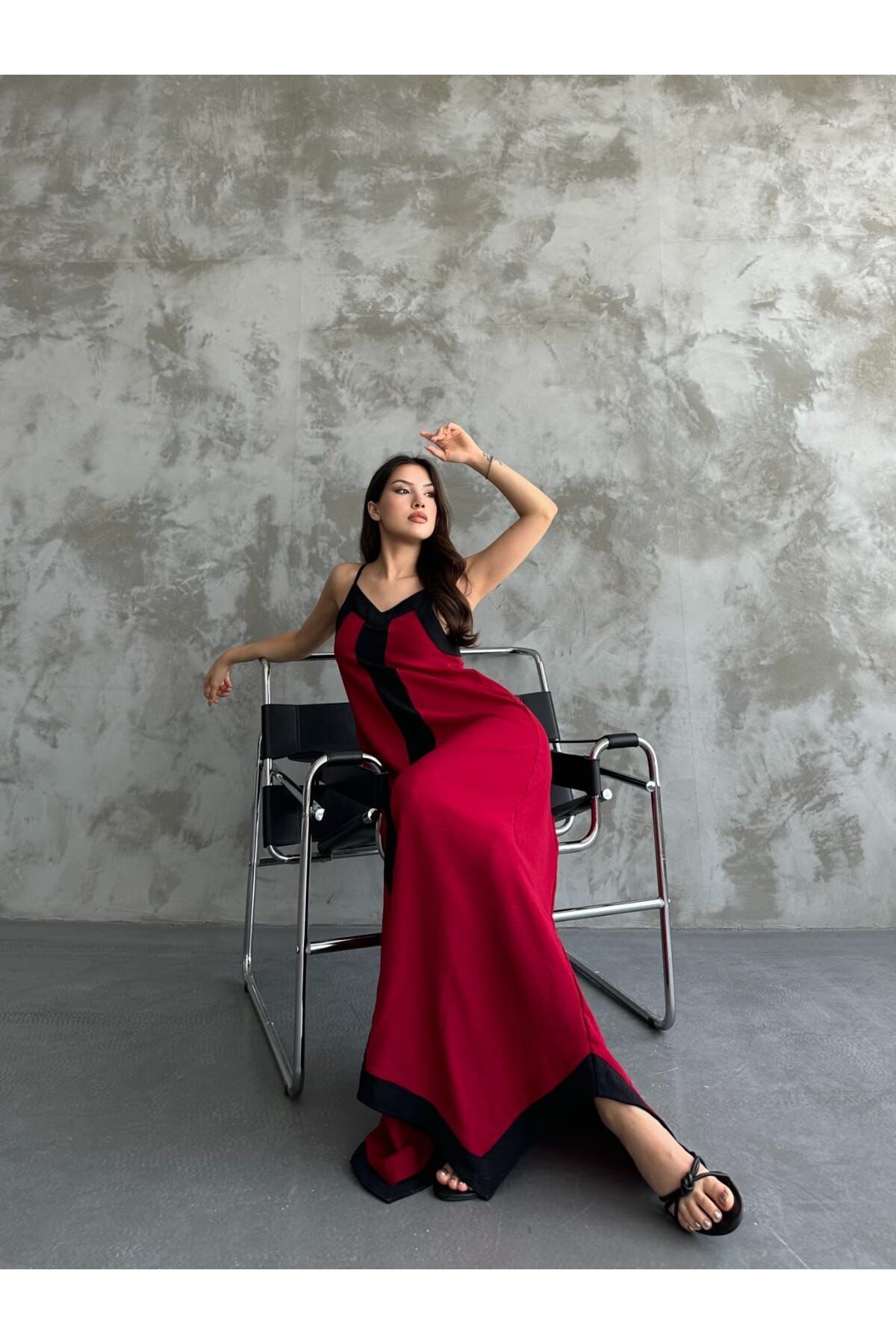 Askılı Maxi Boy Elbise