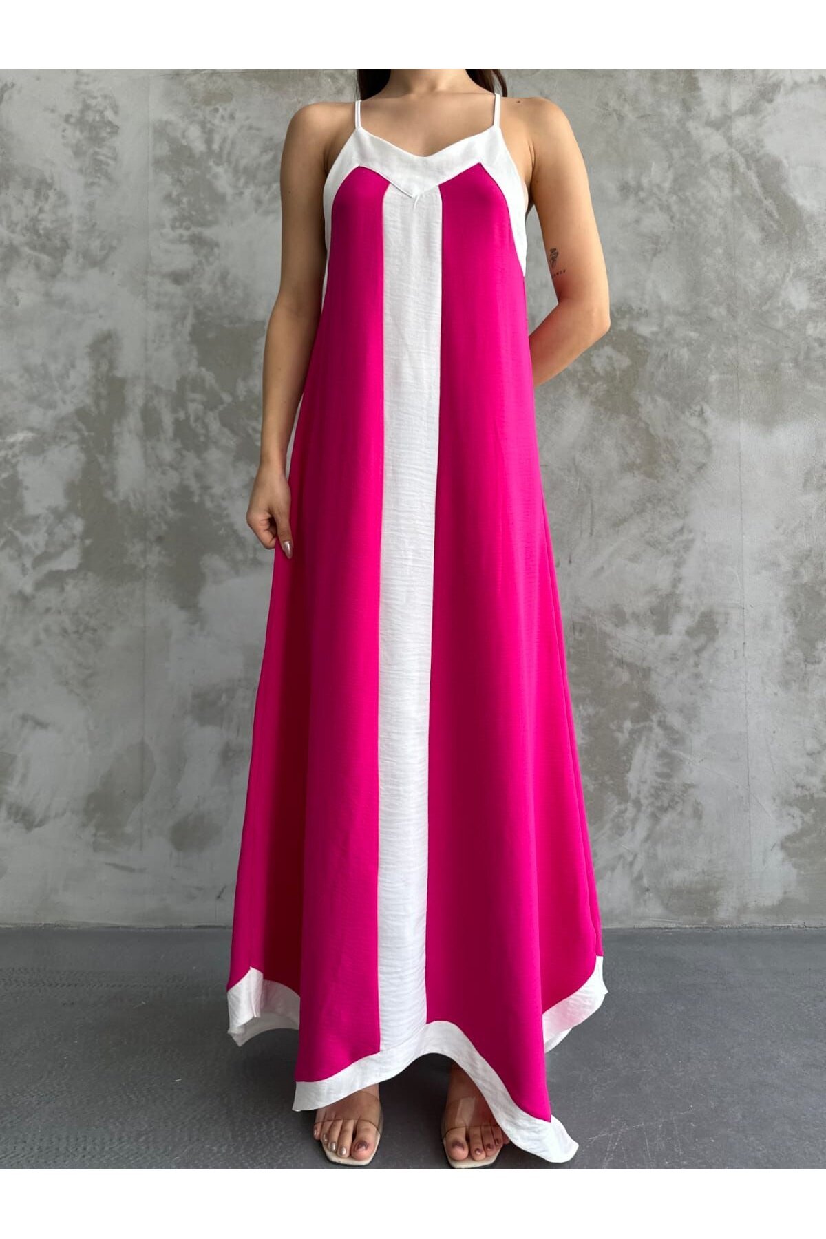 Askılı Maxi Boy Elbise