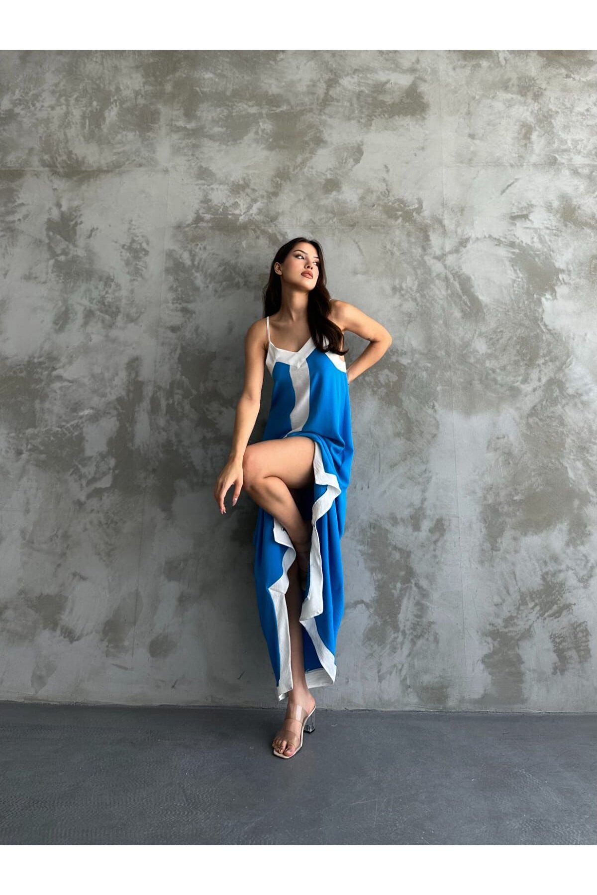 Askılı Maxi Boy Elbise