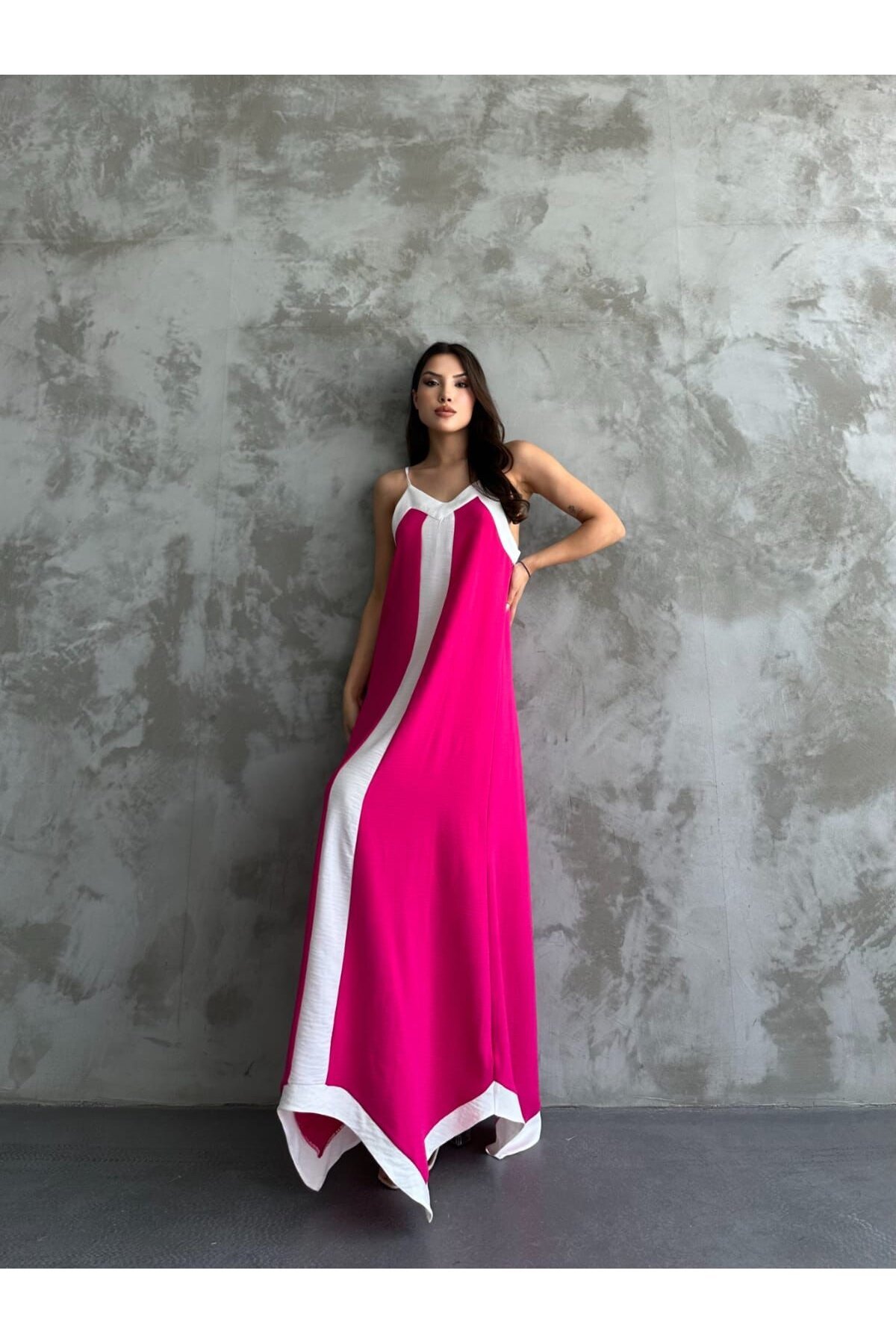 Askılı Maxi Boy Elbise