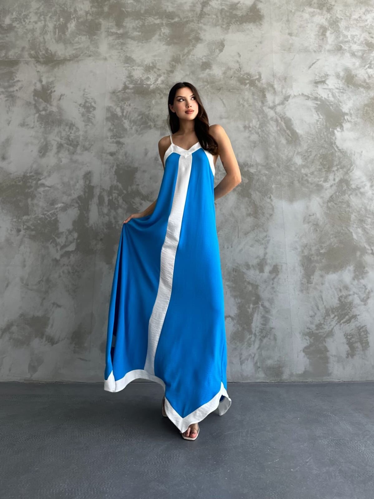 Askılı Maxi Boy Elbise