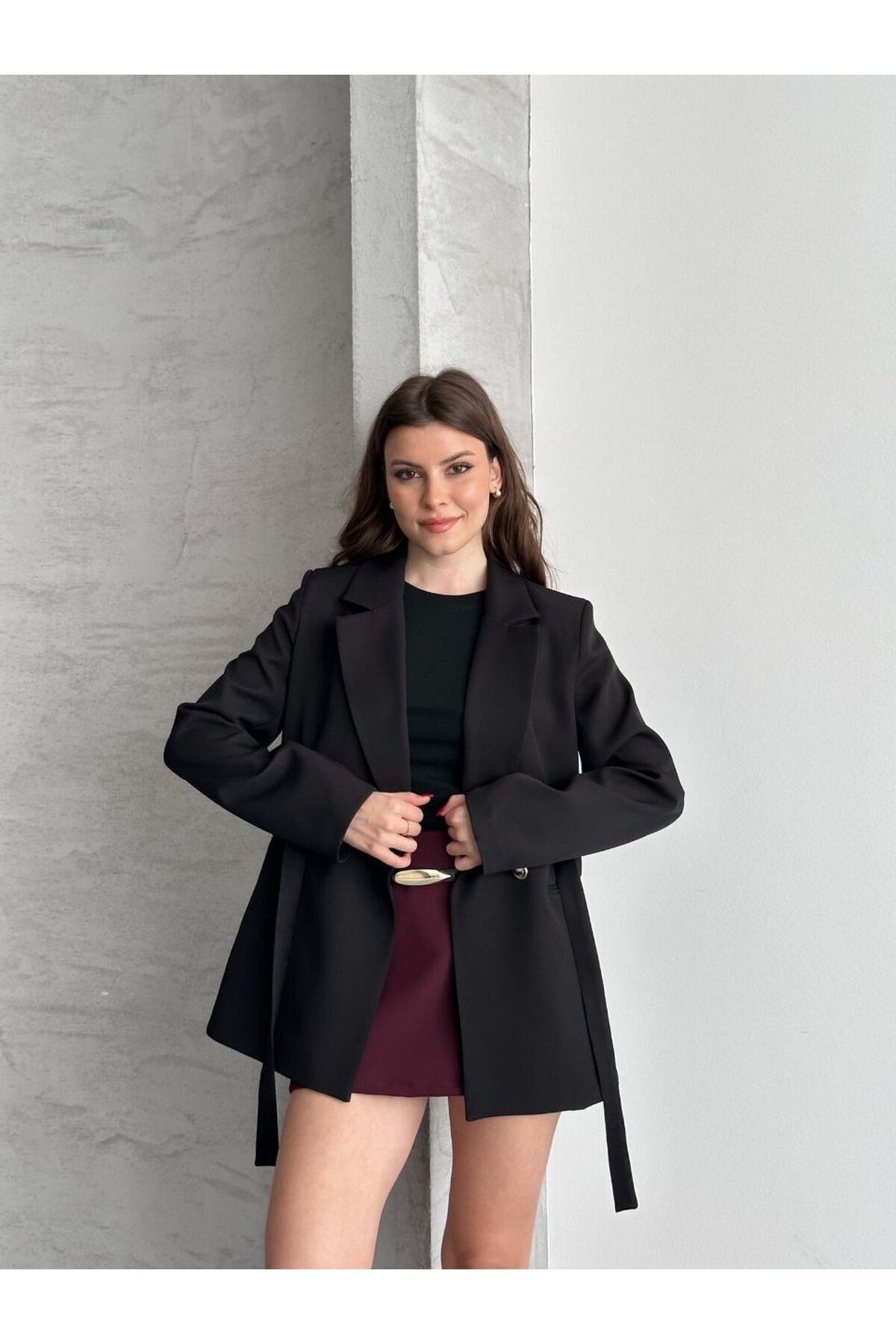 BEL AYARLI KEMERLİ CEKET