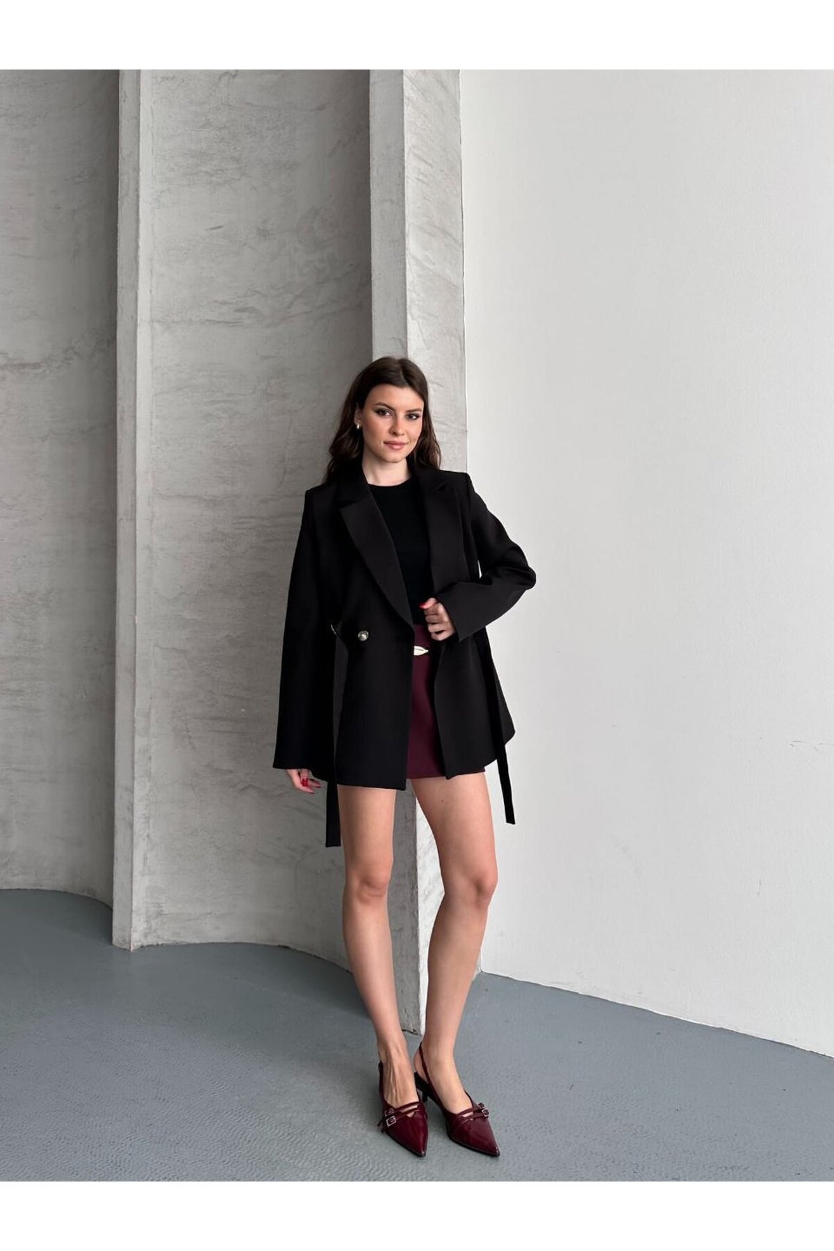 BEL AYARLI KEMERLİ CEKET