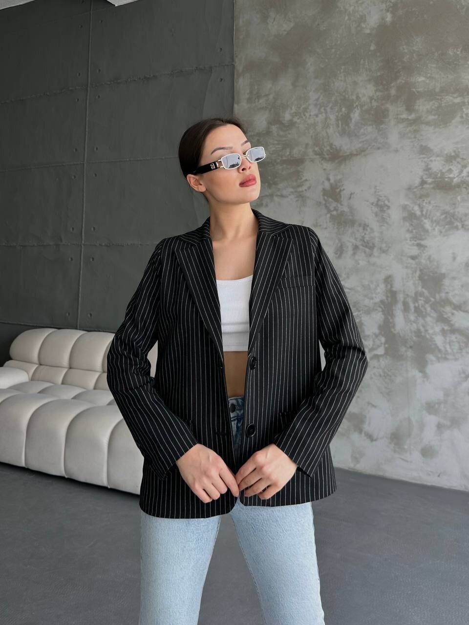 Çizgi Desenli Ceket