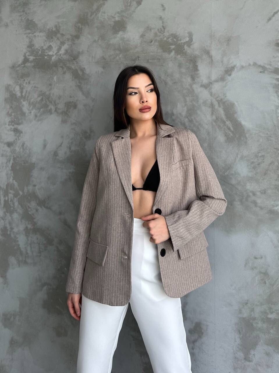 Çizgi Desenli Ceket