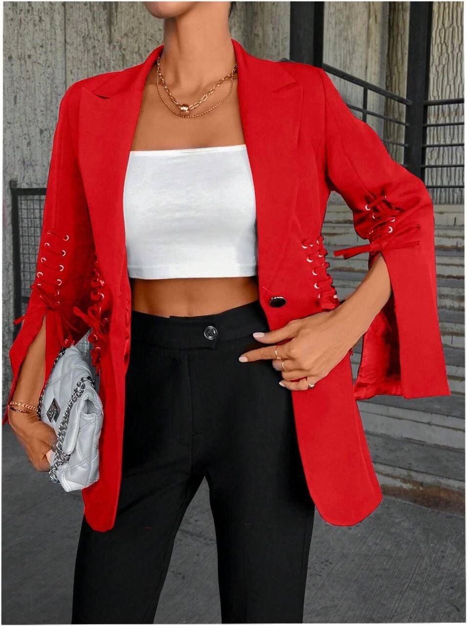 Bağcık Detaylı Tasarım Ceket