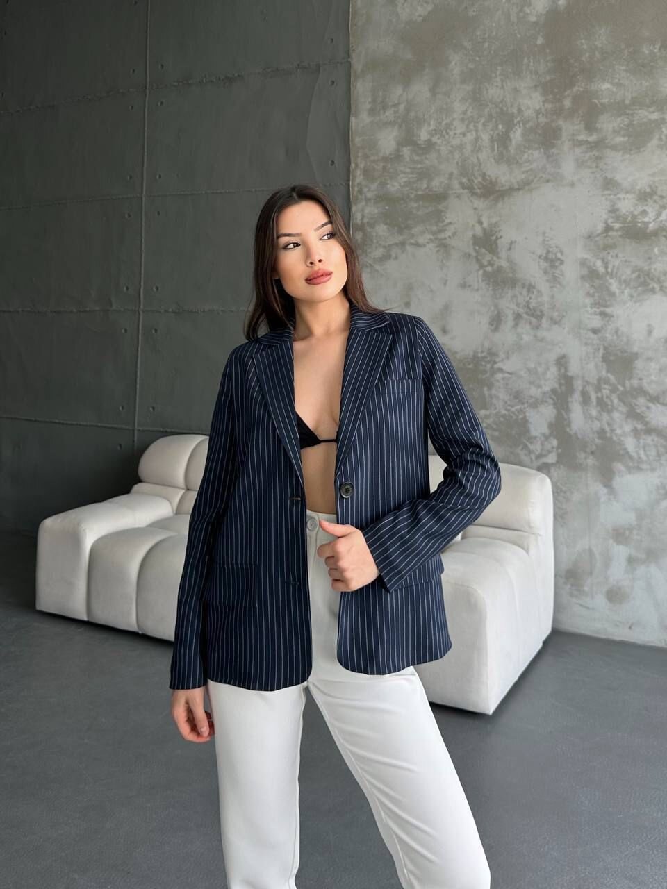 Çizgi Desenli Ceket