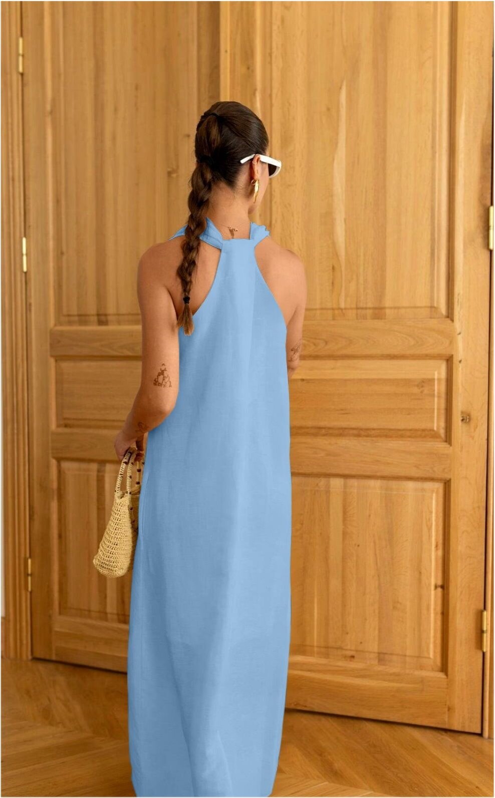 V Yaka Paraşüt Elbise