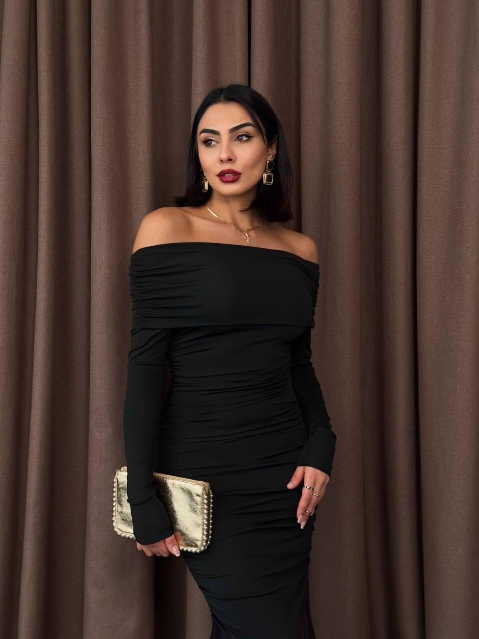 Tül Detaylı Straplez Elbise