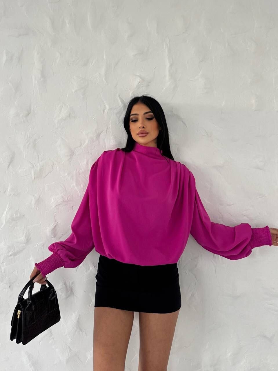 Vatkalı Dökümlü Bluz