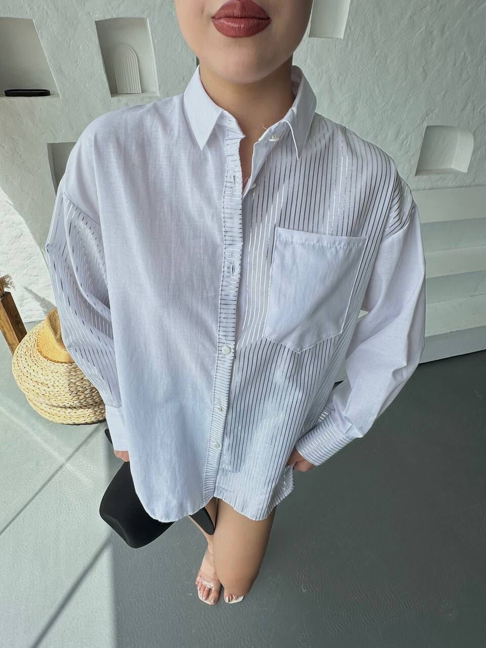 Çizgili Oversize Gömlek