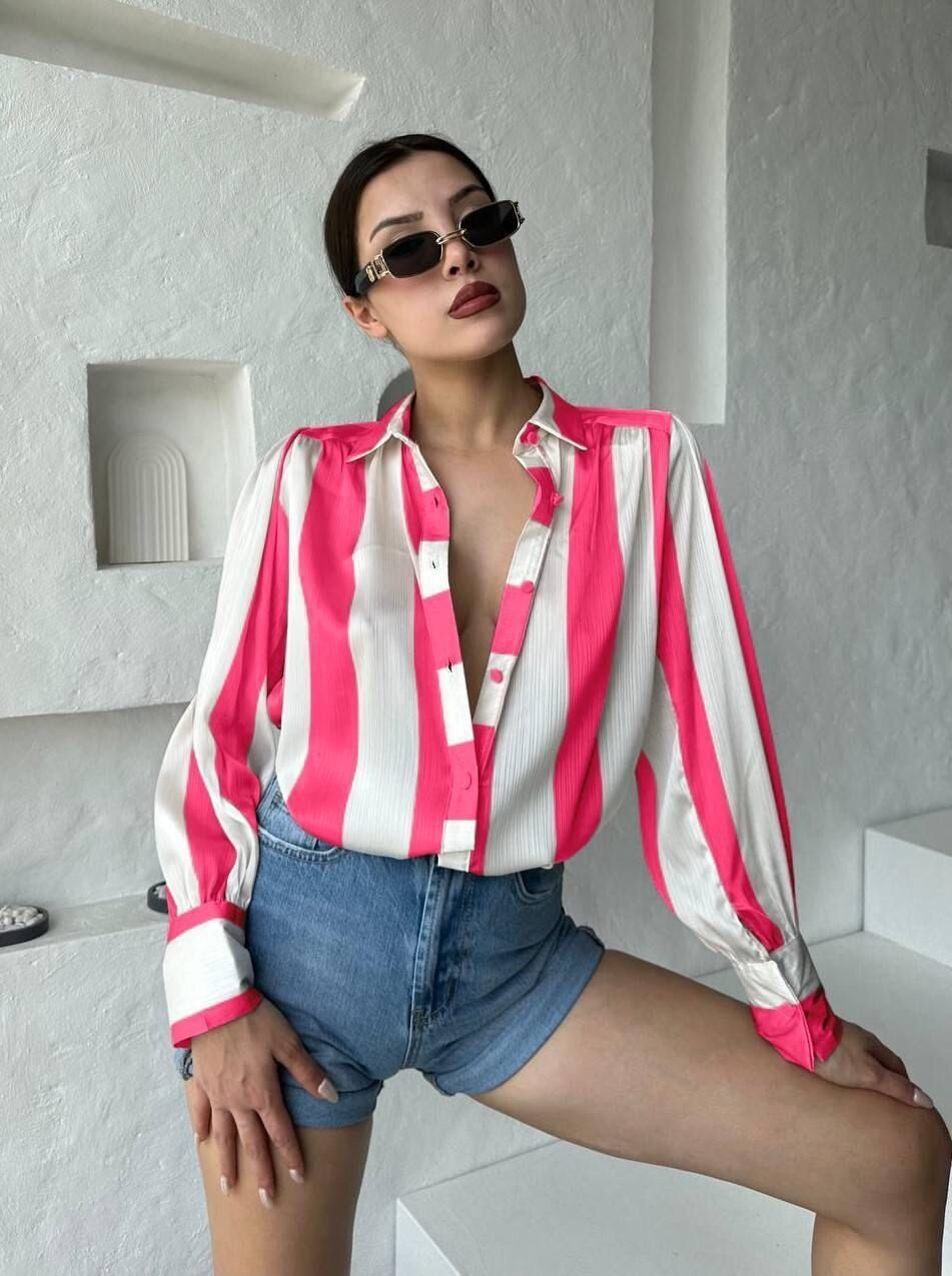 Kalın Çizgi Tasarımlı Gömlek