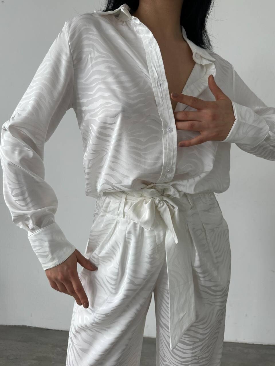 Gömlek & Pantolon Saten İkili Takım