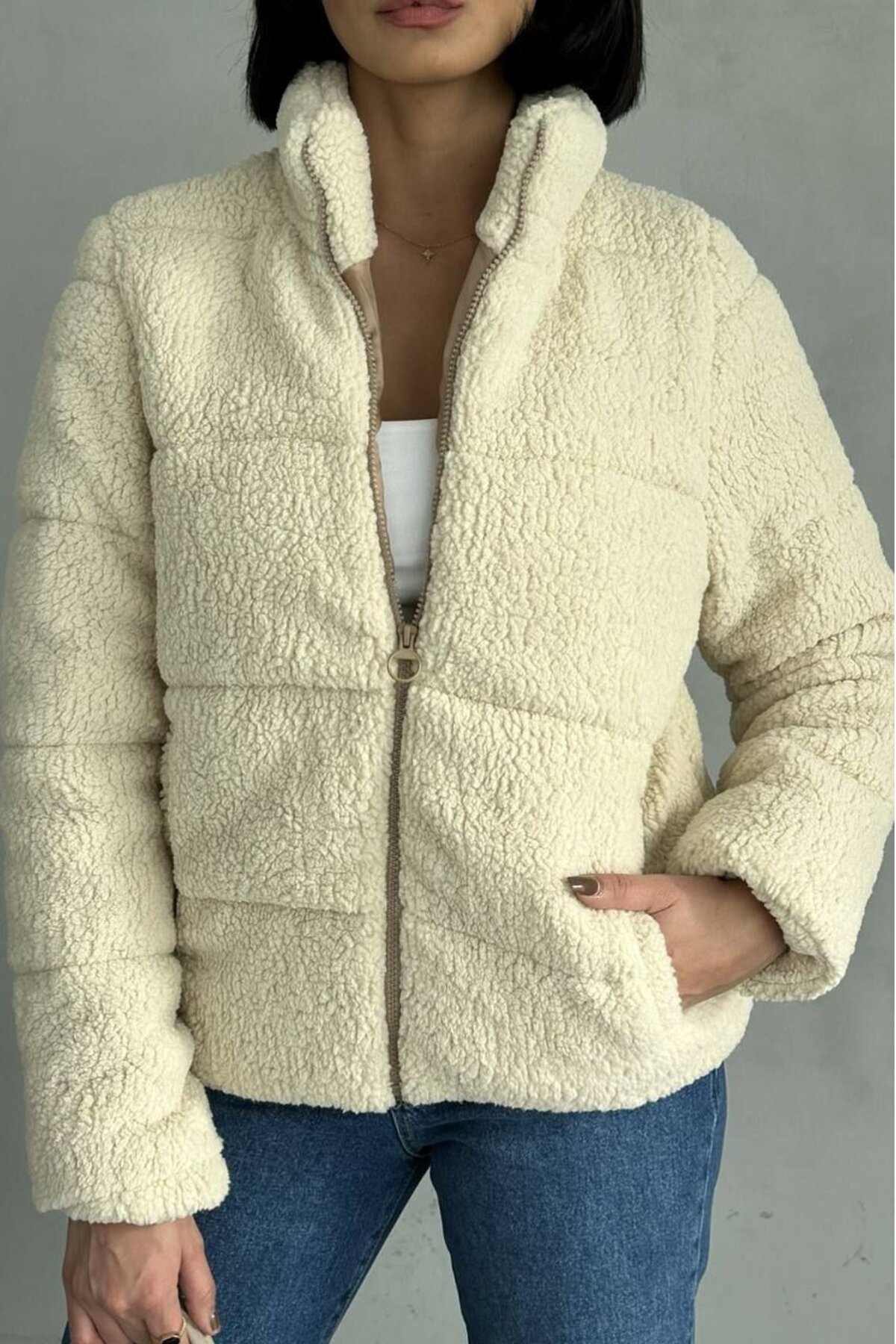 PELUŞ CEPLİ YUMOŞ CEKET