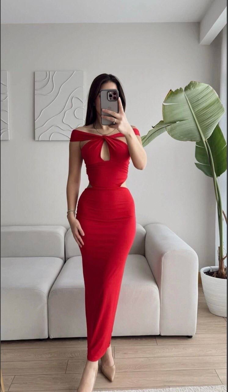 Pencere Detaylı Elbise