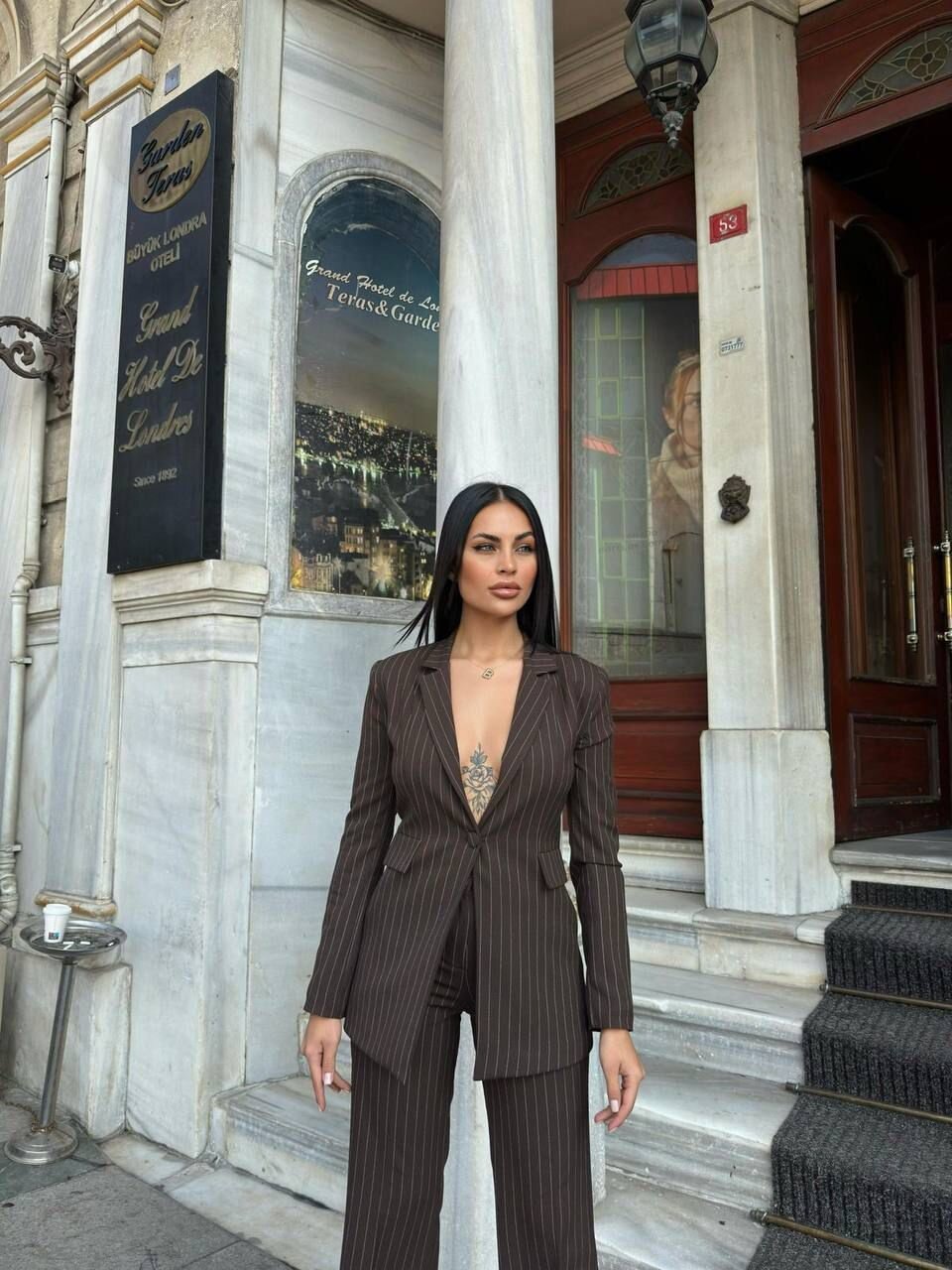 Çizgili Ceket & Pantolon İkili Takım