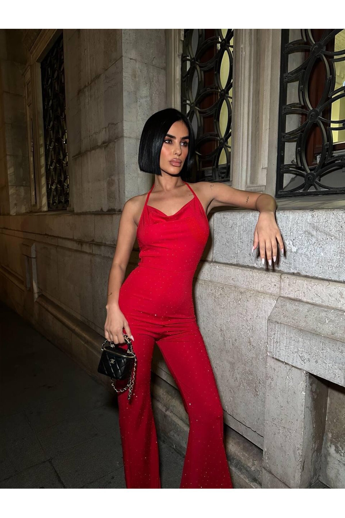 TAŞ DİZAYN SIRT DEKOLETELİ TULUM