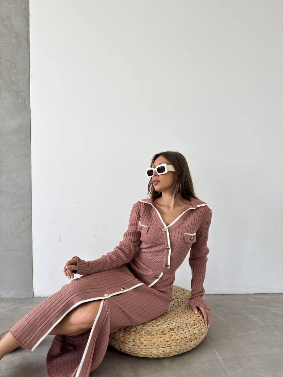 Çizgili Triko Elbise