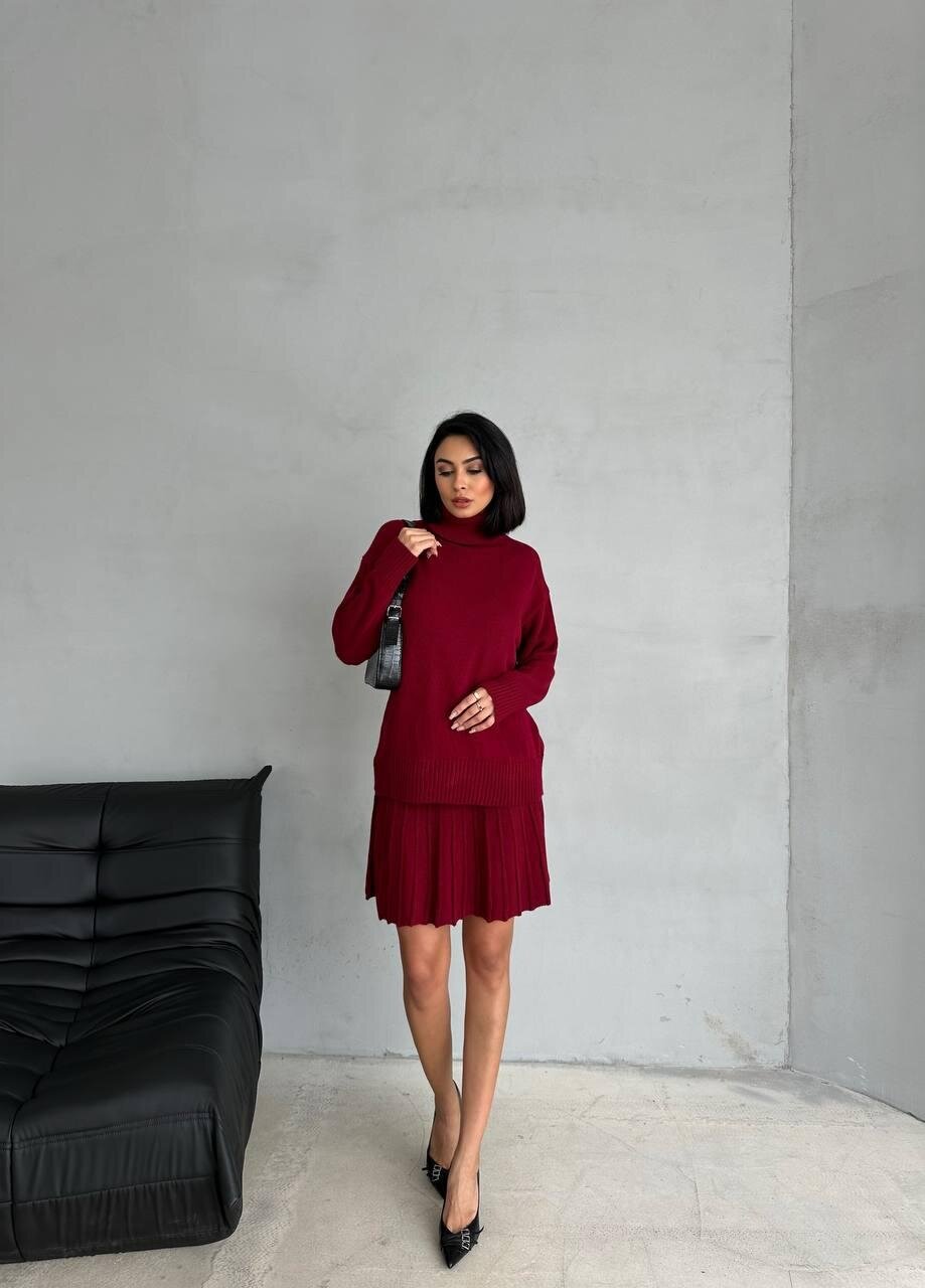 Balıkçı Yaka Kazak Etek İkili Takım