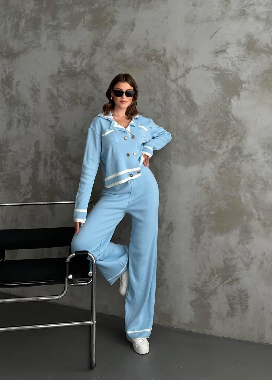 Şerit Detaylı Hırka Pantolon İkili Takım