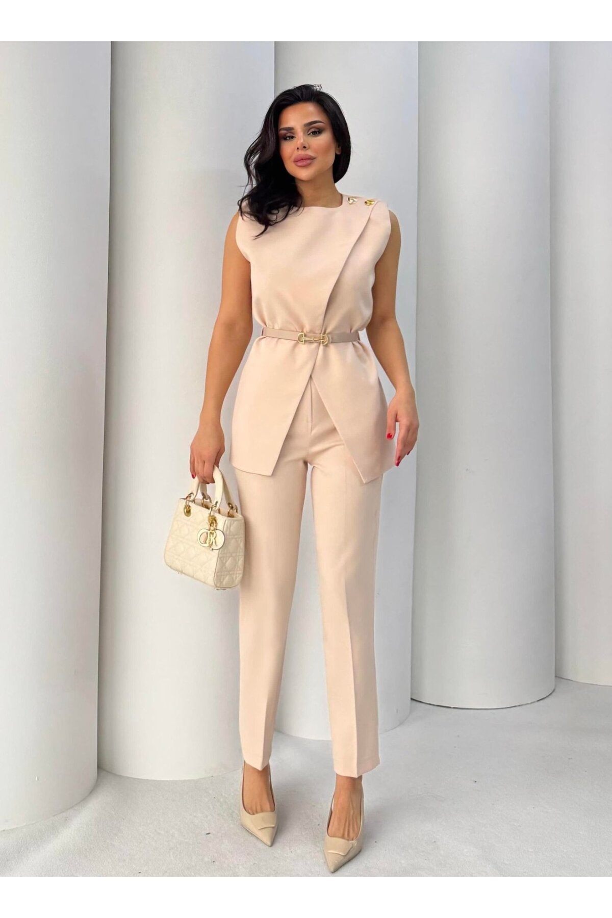 Vatkalı Ceket Pantolon İkili Takım