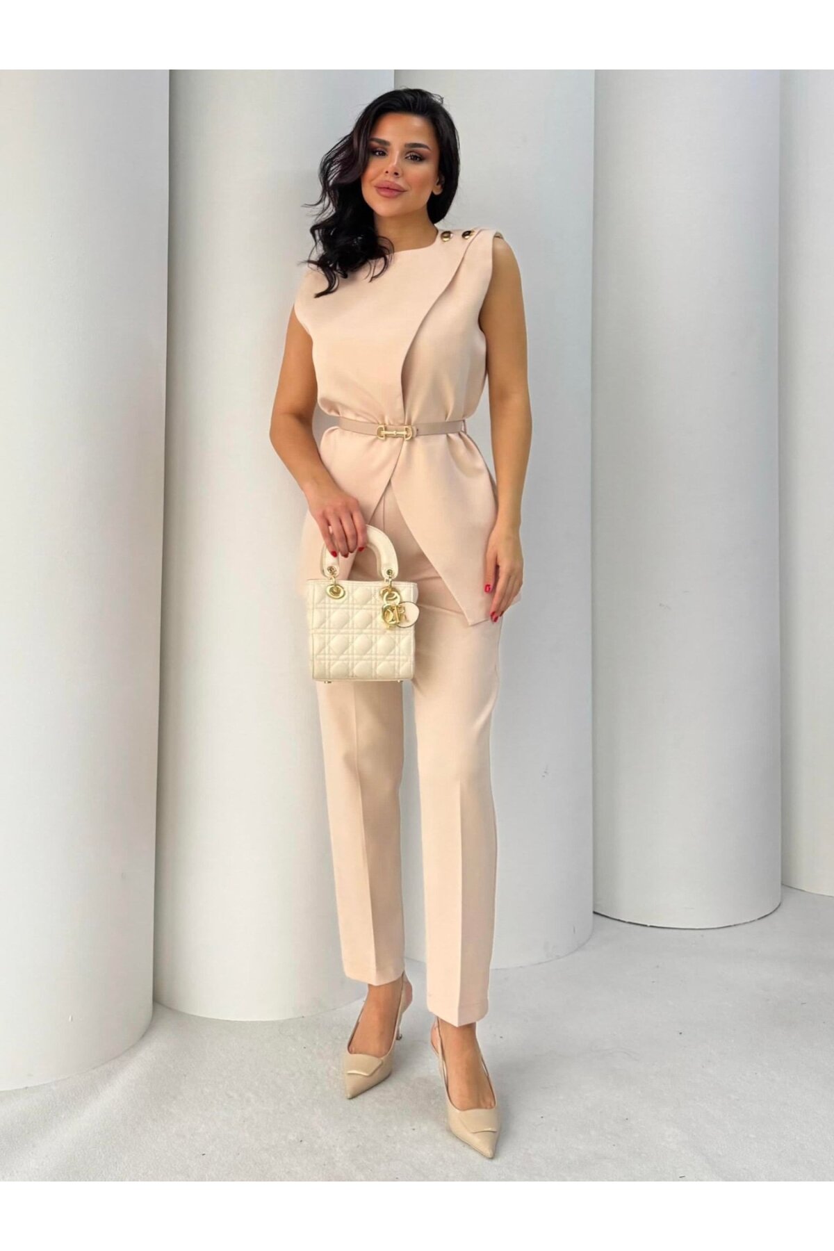 Vatkalı Ceket Pantolon İkili Takım