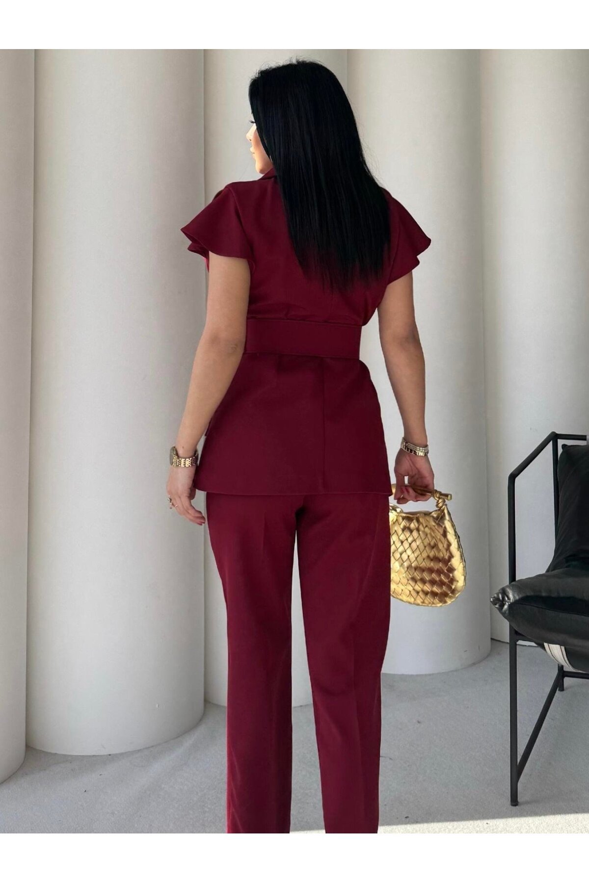 Vatkalı Yelek Pantolon İkili Takım