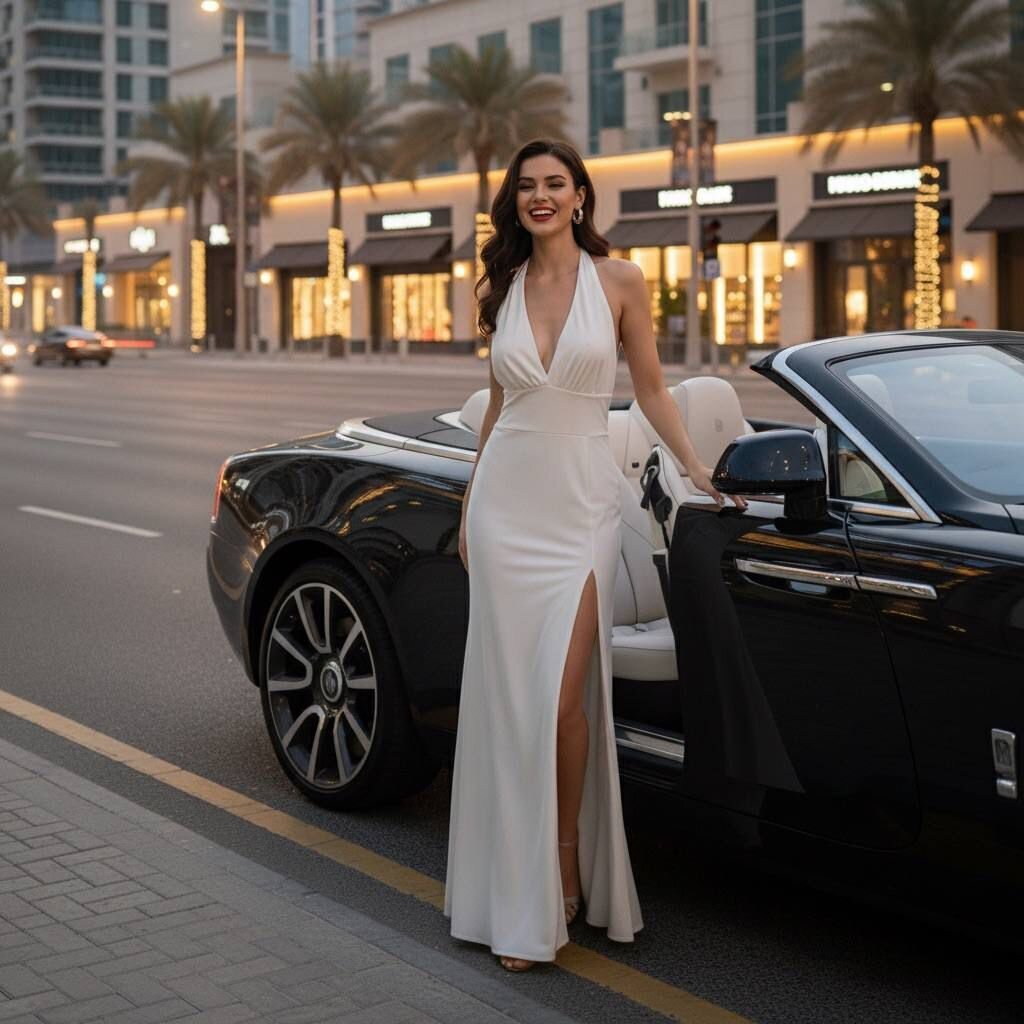 V YAKA BOYUN BAĞLI ELBİSE