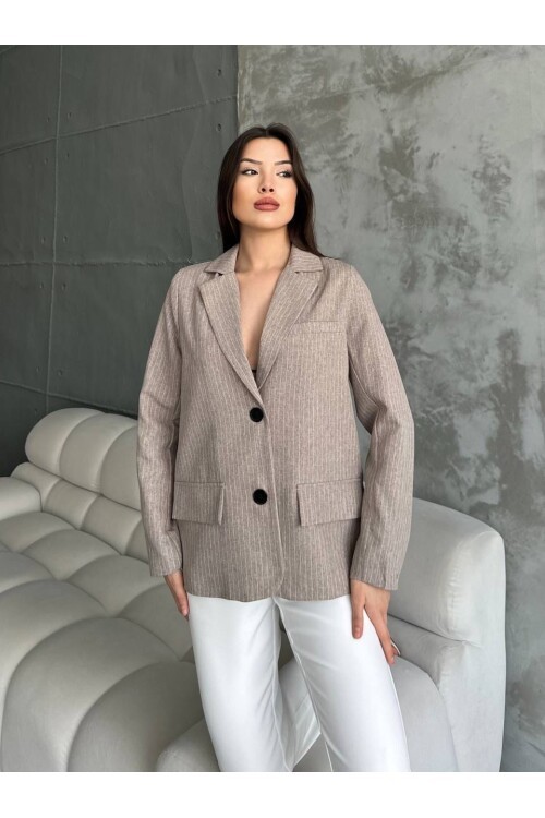 Çizgi Desenli Ceket