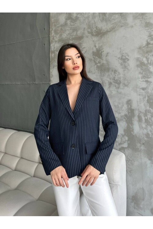 Çizgi Desenli Ceket