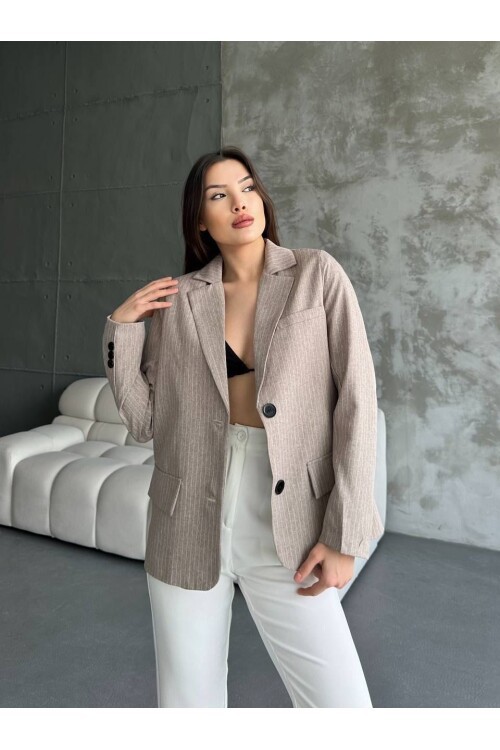 Çizgi Desenli Ceket