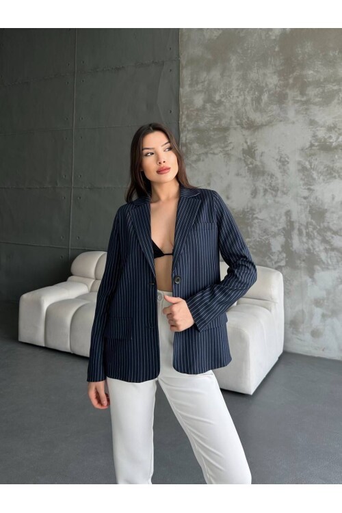 Çizgi Desenli Ceket