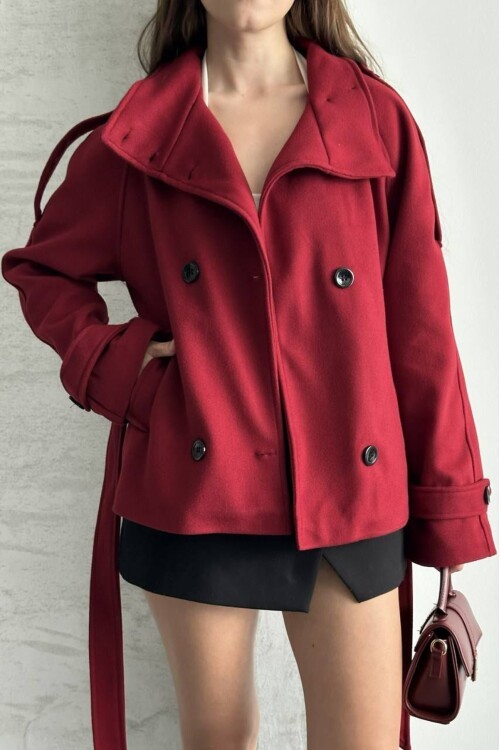 DÜĞMELİ KUŞAKLI KAŞE KISA KABAN