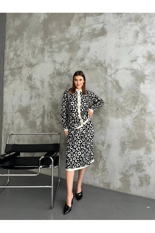 Desenli Triko Etekli Takım