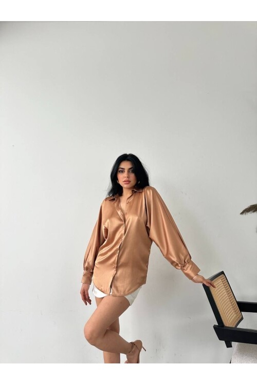 Dökümlü Saten Gömlek