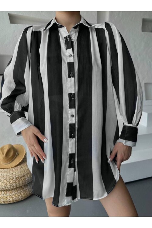 Kalın Çizgi Tasarımlı Gömlek