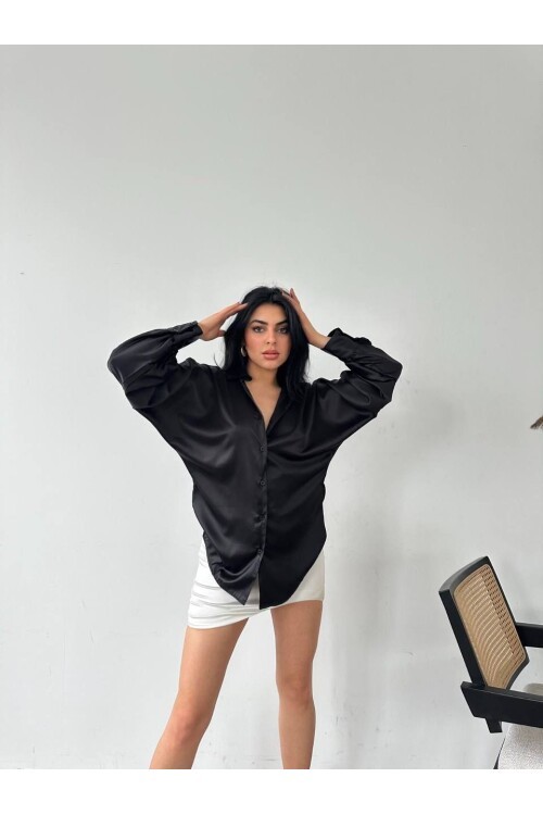 Dökümlü Saten Gömlek