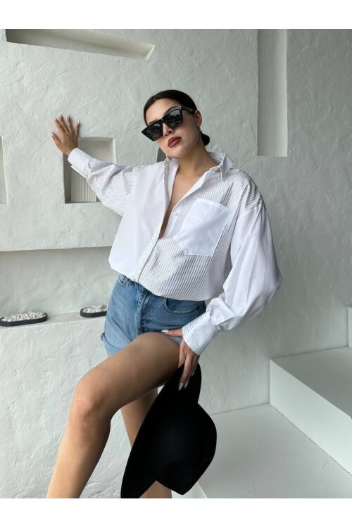 Çizgili Oversize Gömlek