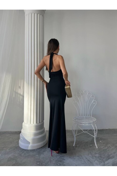Maxi halter elbise