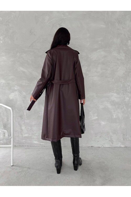 MİDİ BOY DERİ İÇİ ASTARLI TRENÇKOT