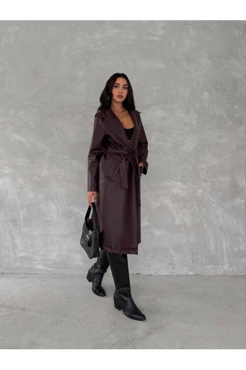 MİDİ BOY DERİ İÇİ ASTARLI TRENÇKOT