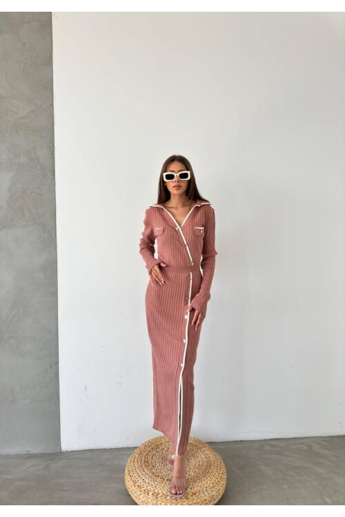 Çizgili Triko Elbise