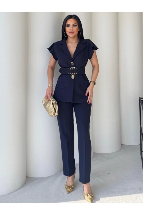 Vatkalı Yelek Pantolon İkili Takım