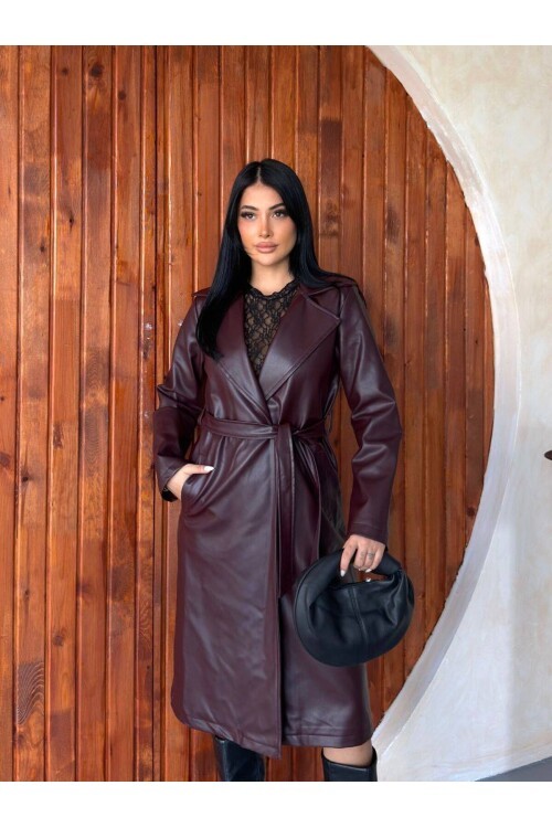 MAXİ BOY KUŞAKLI TRENÇ KUŞAKLI
