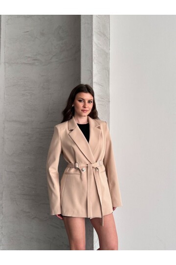 BEL AYARLI KEMERLİ CEKET