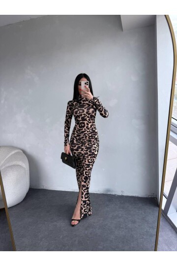 DRAPPE YIRMAÇLI MAXİ ELBİSE